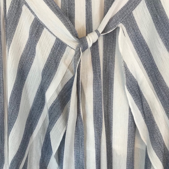 High Waisted Chiffon Striped Palazzo Pants Ruffles - Picture 10 of 13